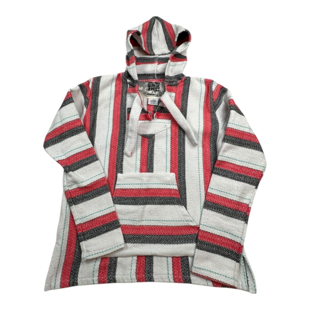 Senor Lopez Baja Hoodie Striped Pullover Pocket‎ Hooded Sweatshirt Size S
